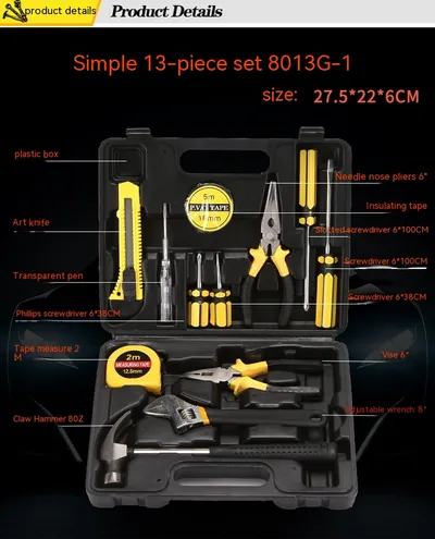 13-piece Multi-functional Hardware Kits Dual Use In Car And Home Combination Toolbox With Sharp
