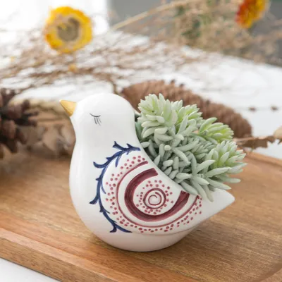 Ceramic Crafts Decoration Creative Bird Shape Hydroponic Artificial Flower Flower Arrangement Loungewear
