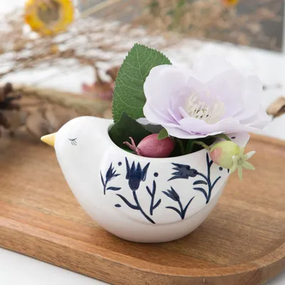 Ceramic Crafts Decoration Creative Bird Shape Hydroponic Artificial Flower Flower Arrangement Loungewear