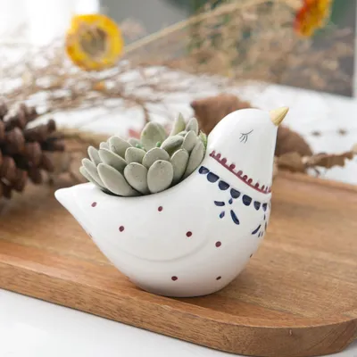 Ceramic Crafts Decoration Creative Bird Shape Hydroponic Artificial Flower Flower Arrangement Loungewear