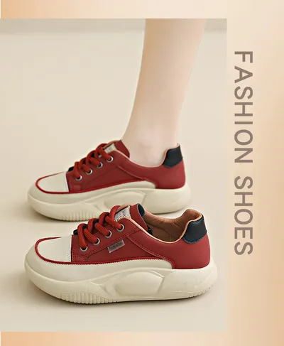 White Shoes Women's Leather Student Board Breathable Casual Shoes