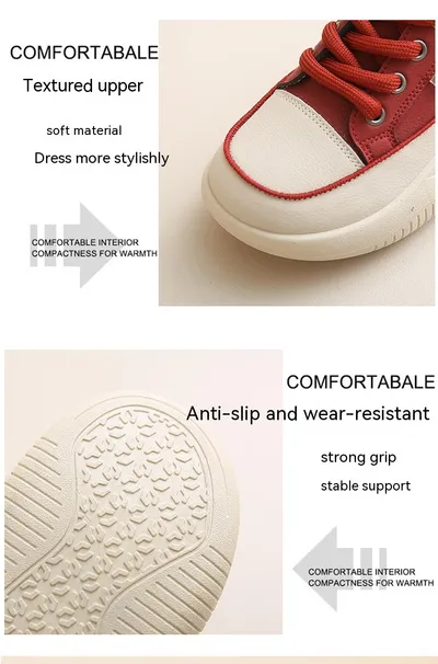 White Shoes Women's Leather Student Board Breathable Casual Shoes