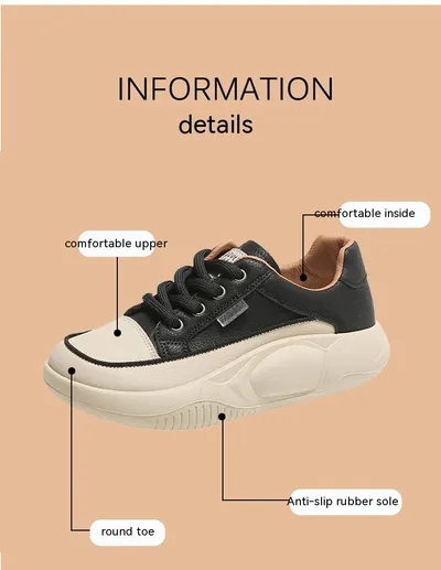 White Shoes Women's Leather Student Board Breathable Casual Shoes
