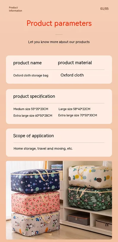 Large Capacity Moving And Storage Cotton Quilt Bags