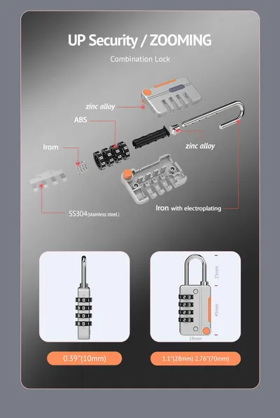 Color Matching Multi-purpose Luggage Gym Cabinet Padlock With Password Required