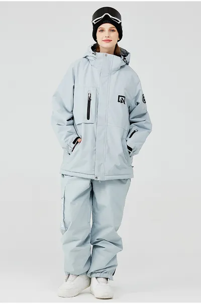 Men's And Women's Winter Outdoors Veneer Double Board Ski Suit