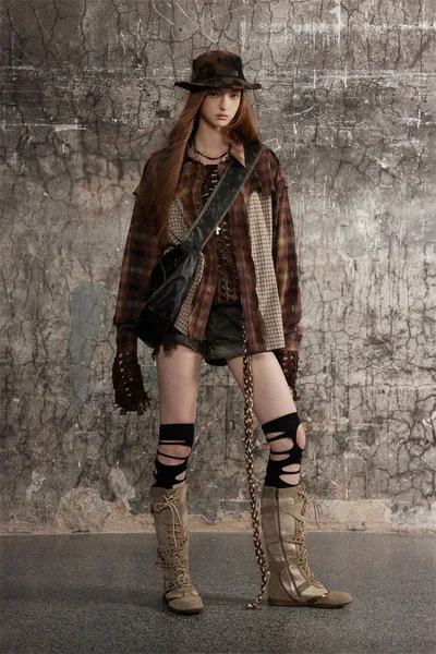 European And American Style Stitching Edging Design Sense Niche Loose Lapel Long Sleeves Shirt
