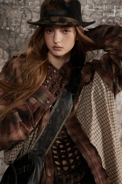 European And American Style Stitching Edging Design Sense Niche Loose Lapel Long Sleeves Shirt