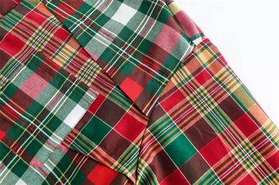 Irregular Spliced Plaid Blouse Men