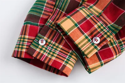 Irregular Spliced Plaid Blouse Men