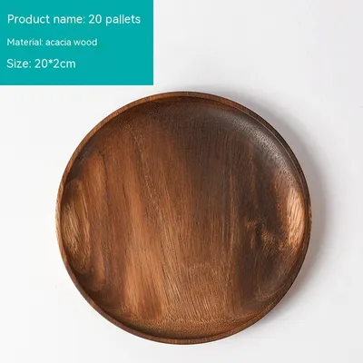 Japanese-style Household Walnut Acacia Mangium Round Dish