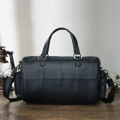 Top Layer Oil Wax Skin Cowhide Leather Retro Men's 14-inch Business Handheld Official Document Bag