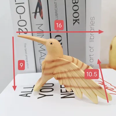 Creative Resin Wooden Craft Flying Bird Pecking Wood Home Decoration