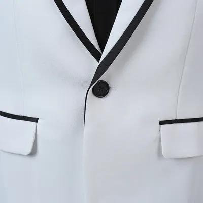 Men's Trim Suit Host Performance Costume Long-sleeve Suit Stage Singer Suit Black Platinum Silver Photography Gown