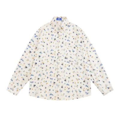 Floral Long Sleeve Shirt Men's Japanese Leisure Loose Cardigan