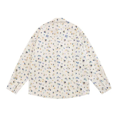 Floral Long Sleeve Shirt Men's Japanese Leisure Loose Cardigan