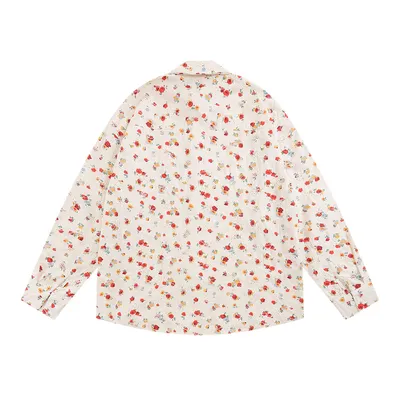 Floral Long Sleeve Shirt Men's Japanese Leisure Loose Cardigan