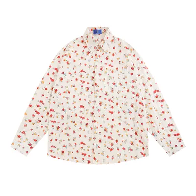 Floral Long Sleeve Shirt Men's Japanese Leisure Loose Cardigan
