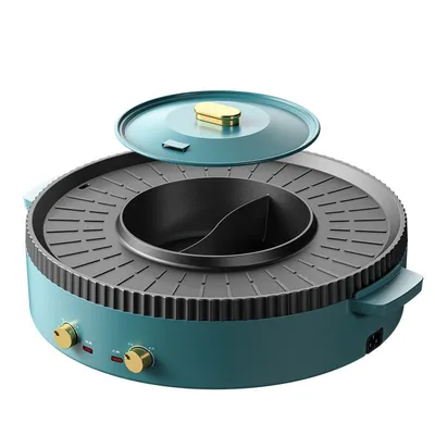 Multi-Function Hot Pot Barbecue One-Piece Pot Home Baking Tray Roasting and Frying Barbecue Machine Hotpot