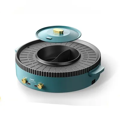 Multi-Function Hot Pot Barbecue One-Piece Pot Home Baking Tray Roasting and Frying Barbecue Machine Hotpot