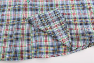 American Casual Retro Plaid Shirt Boys Loose Long Sleeve