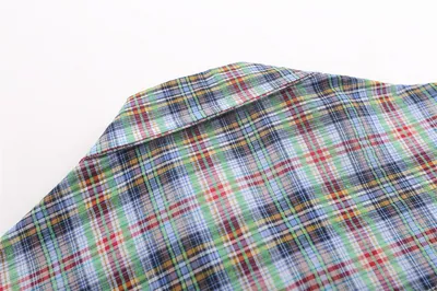 American Casual Retro Plaid Shirt Boys Loose Long Sleeve