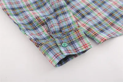 American Casual Retro Plaid Shirt Boys Loose Long Sleeve