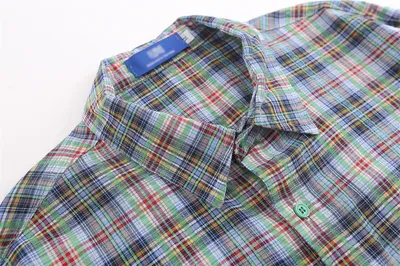 American Casual Retro Plaid Shirt Boys Loose Long Sleeve