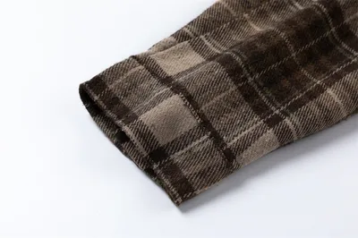 Plaid Long Sleeve Shirt Men Punk Trendy Hole & Patch