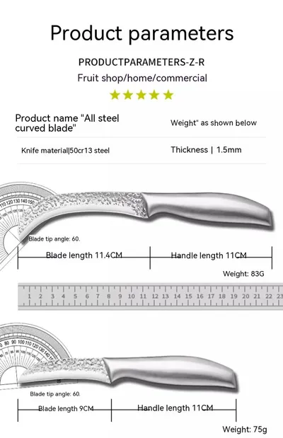Stainless Steel Forged Banana Fruit Knife