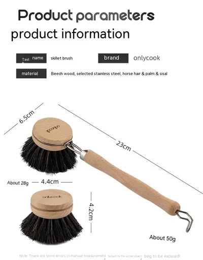 Long Handle Kitchen Can Be Brush Replacement Head Horse Hair Dish Brush