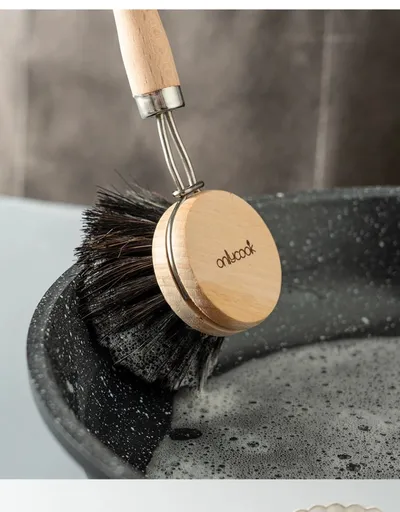 Long Handle Kitchen Can Be Brush Replacement Head Horse Hair Dish Brush