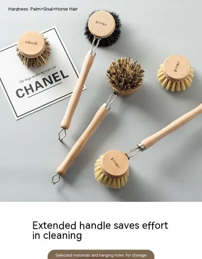 Long Handle Kitchen Can Be Brush Replacement Head Horse Hair Dish Brush