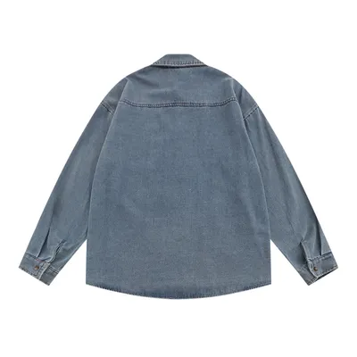 Stitching Contrast Color Irregular Shirt Coat