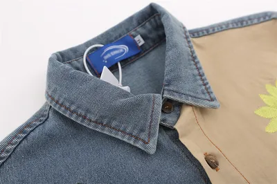 Stitching Contrast Color Irregular Shirt Coat