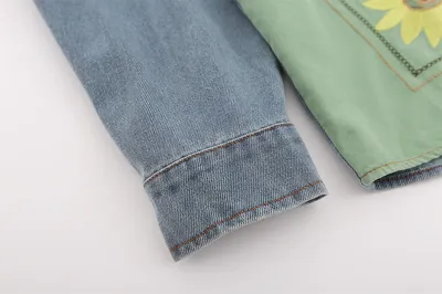 Stitching Contrast Color Irregular Shirt Coat