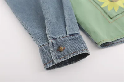 Stitching Contrast Color Irregular Shirt Coat
