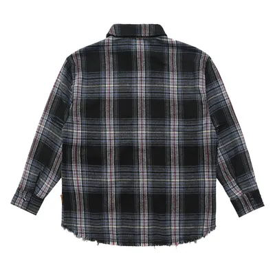 Loose Casual Polo Collar Raw Coconut Embroidered Shirt