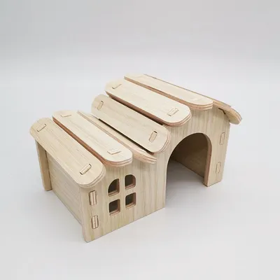 Solid Wood Small House Hamster Sleeping Nest Djungarian Hamster Small Villa Toy Supplies
