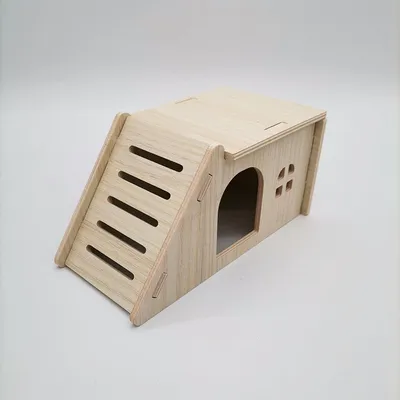 Solid Wood Small House Hamster Sleeping Nest Djungarian Hamster Small Villa Toy Supplies