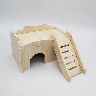 Solid Wood Small House Hamster Sleeping Nest Djungarian Hamster Small Villa Toy Supplies