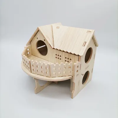 Solid Wood Small House Hamster Sleeping Nest Djungarian Hamster Small Villa Toy Supplies