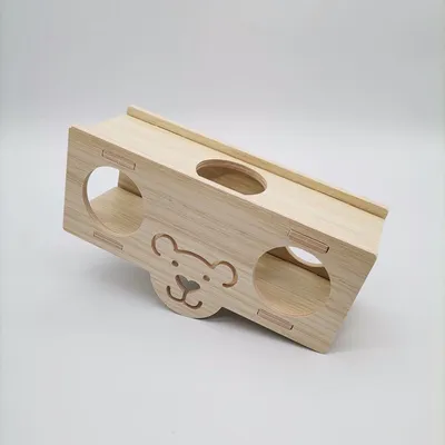 Solid Wood Small House Hamster Sleeping Nest Djungarian Hamster Small Villa Toy Supplies