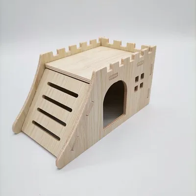 Solid Wood Small House Hamster Sleeping Nest Djungarian Hamster Small Villa Toy Supplies