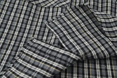 Embroidered Pocket Plaid Long Sleeve Shirt Men