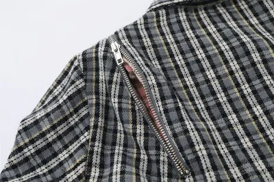 Embroidered Pocket Plaid Long Sleeve Shirt Men