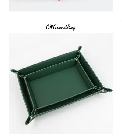 Leather Litchi Pattern Entrance Coffee Table Sundries Key Storage Box Household Supplies