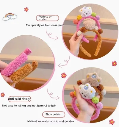 Cute Face Wash Hair Bands Female Cartoon Headwear Hair Band Headband Apply