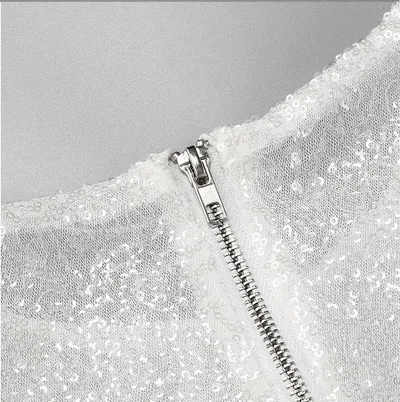 Women's Sequined Cuff Decorative Feather Skirt Slim Fit Irregular Dress Women