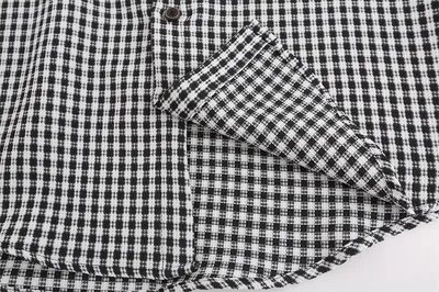 American Contrast Color Stitching Long-sleeved Shirt Men